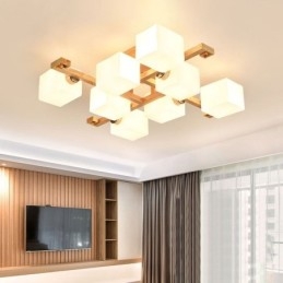 Φωτιστικό οροφής Nordic Flush Mount Creative ζεστό φωτιστικό από μασίφ ξύλο