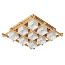 Φωτιστικό οροφής Nordic Square Grid Flush Mount Φωτιστικό από καουτσούκ από ξύλο
