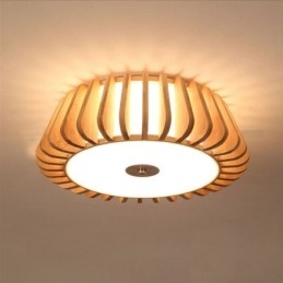 Δημιουργικός φωτισμός οροφής από μπαμπού Nordic Round Flush Mount
