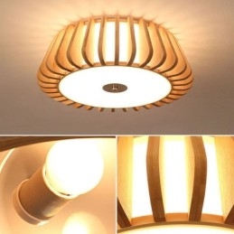 Δημιουργικός φωτισμός οροφής από μπαμπού Nordic Round Flush Mount