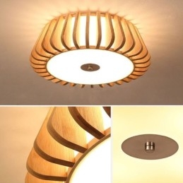 Δημιουργικός φωτισμός οροφής από μπαμπού Nordic Round Flush Mount