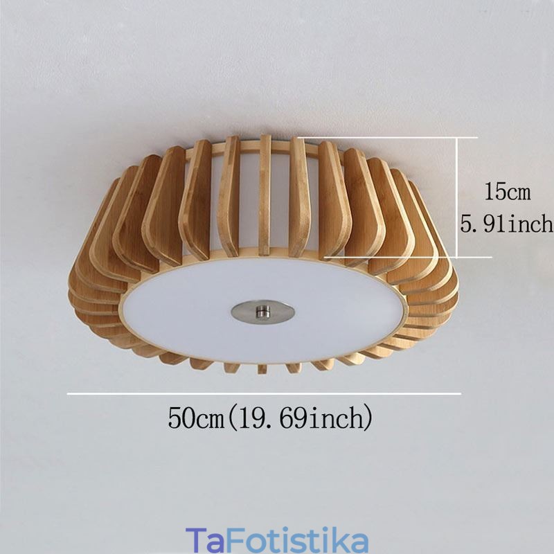 Δημιουργικός φωτισμός οροφής από μπαμπού Nordic Round Flush Mount