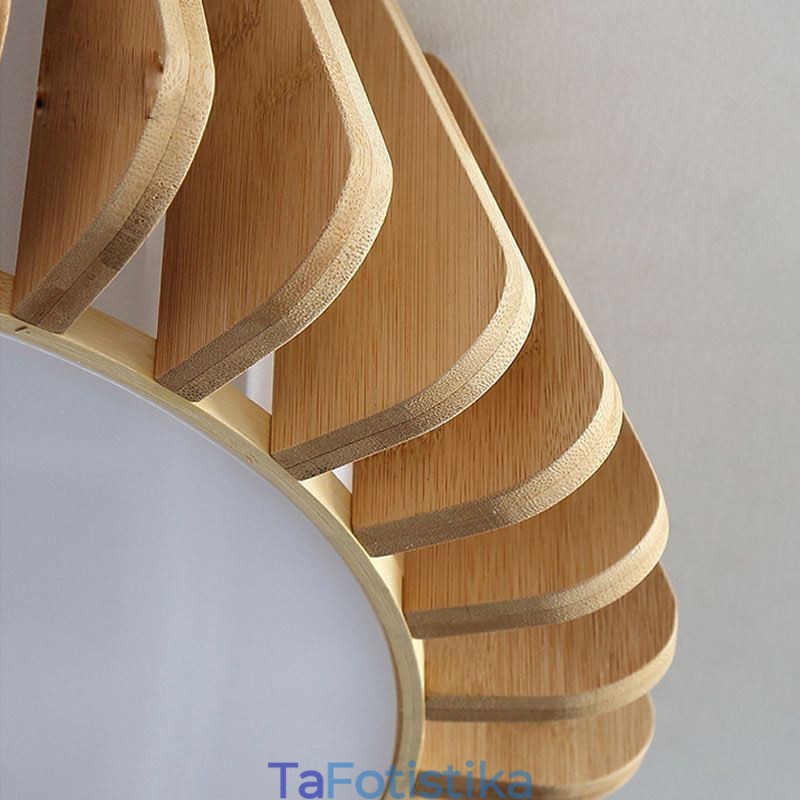 Δημιουργικός φωτισμός οροφής από μπαμπού Nordic Round Flush Mount