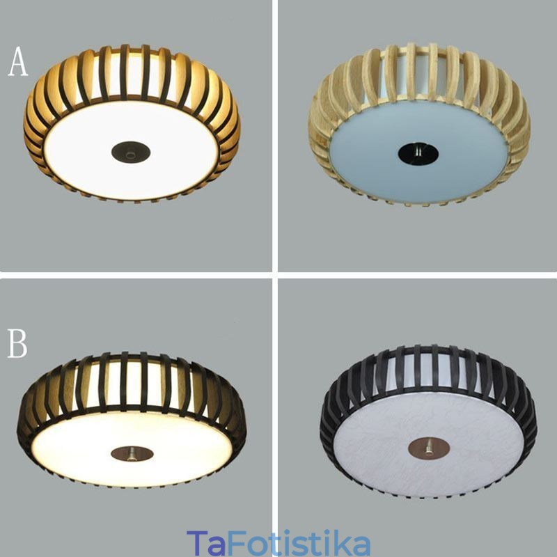 Φωτισμός οροφής Rural Bamboo Flush Mount Pumpkin Shape