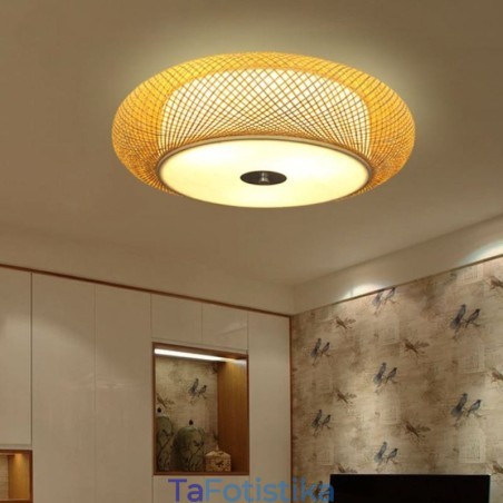 Μοντέρνο Bamboo Flush Mount κινέζικο υφαντό φωτιστικό οροφής Μοντέρνο Bamboo Flush Mount κινέζικο υφαντό φωτιστικό οροφής