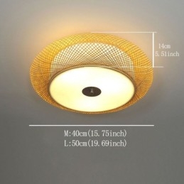 Μοντέρνο Bamboo Flush Mount κινέζικο υφαντό φωτιστικό οροφής