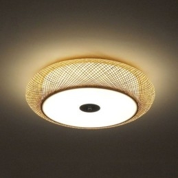 Μοντέρνο Bamboo Flush Mount κινέζικο υφαντό φωτιστικό οροφής