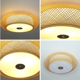 Μοντέρνο Bamboo Flush Mount κινέζικο υφαντό φωτιστικό οροφής