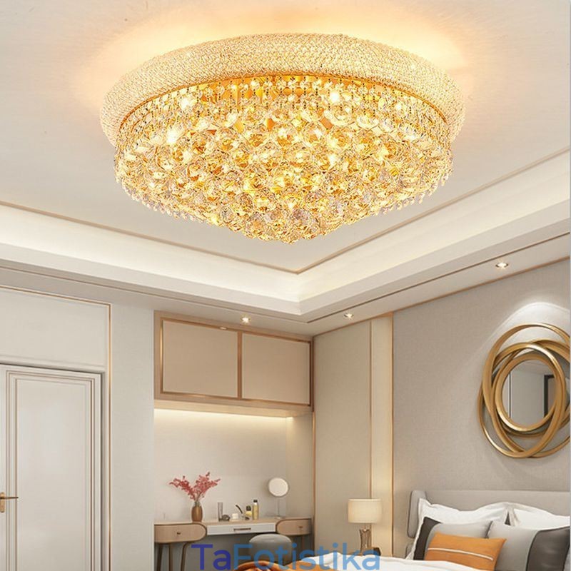 European Flush Mount Light Πολυτελές κρυστάλλινο φωτιστικό οροφής