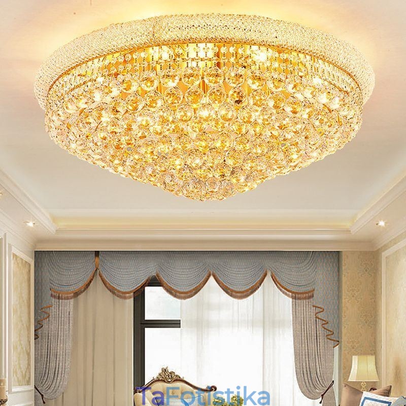 European Flush Mount Light Πολυτελές κρυστάλλινο φωτιστικό οροφής