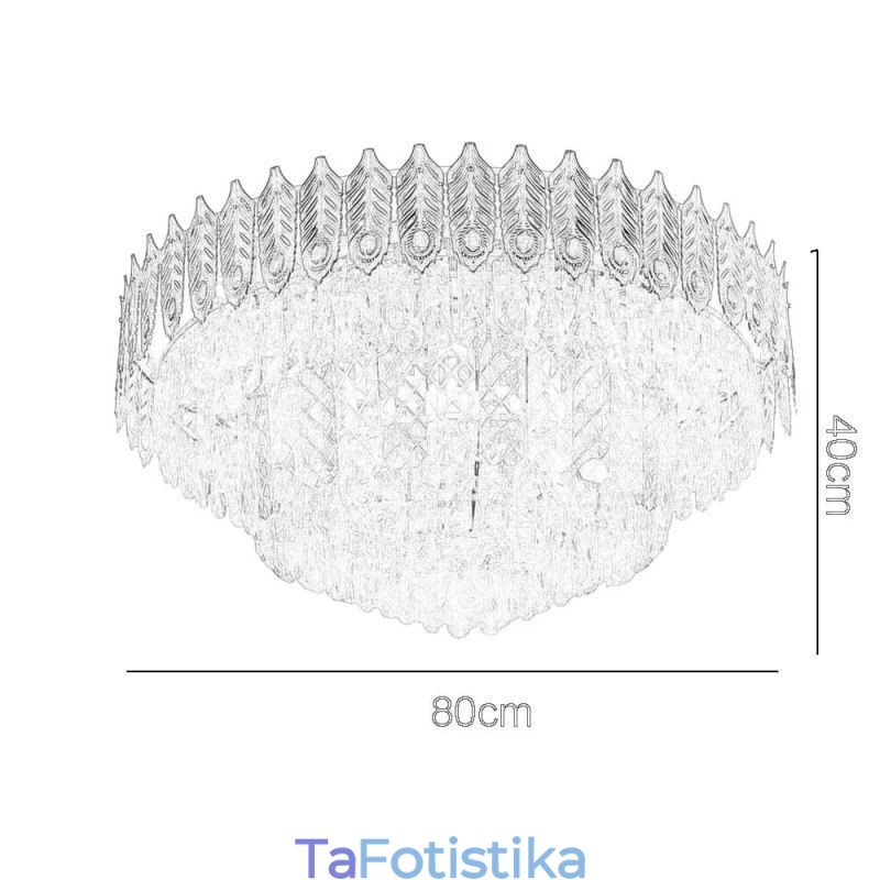 Crystal Flush Mount Στρογγυλό ηλεκτρολυμένο χρυσό πολυτελές φωτιστικό οροφής Phoenix Tail