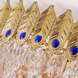 Crystal Flush Mount Στρογγυλό ηλεκτρολυμένο χρυσό πολυτελές φωτιστικό οροφής Phoenix Tail