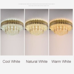Crystal Flush Mount Στρογγυλό ηλεκτρολυμένο χρυσό πολυτελές φωτιστικό οροφής Phoenix Tail