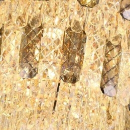 Crystal Flush Mount Διπλής Στρώσης Στρογγυλό Πολυτελές Διακοσμητικό Φωτιστικό Οροφής 80εκ