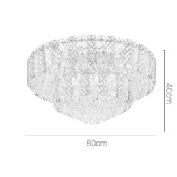 Crystal Flush Mount Διπλής Στρώσης Στρογγυλό Πολυτελές Διακοσμητικό Φωτιστικό Οροφής 80εκ