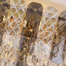 Crystal Flush Mount Διπλής Στρώσης Στρογγυλό Πολυτελές Διακοσμητικό Φωτιστικό Οροφής 80εκ