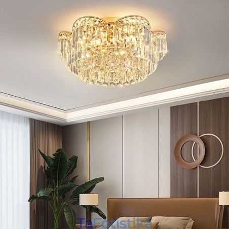 Crystal Flush Mount Πολυτελές στρογγυλό κρυστάλλινο διακοσμητικό φωτιστικό οροφής Crystal Flush Mount Πολυτελές στρογγυλό κρυστάλλινο διακοσμητικό φωτιστικό οροφής