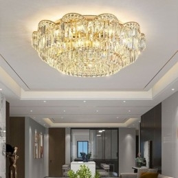 Crystal Flush Mount Πολυτελές στρογγυλό κρυστάλλινο διακοσμητικό φωτιστικό οροφής