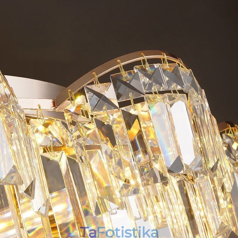 Crystal Flush Mount Πολυτελές στρογγυλό κρυστάλλινο διακοσμητικό φωτιστικό οροφής