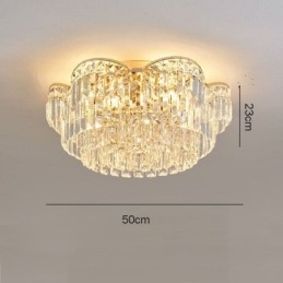 Crystal Flush Mount Πολυτελές στρογγυλό κρυστάλλινο διακοσμητικό φωτιστικό οροφής
