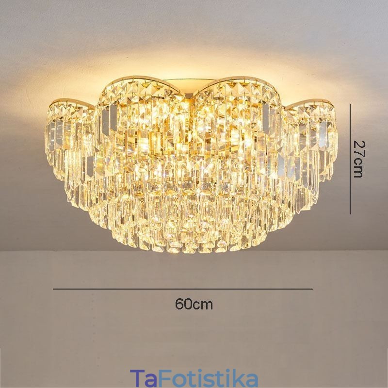Crystal Flush Mount Πολυτελές στρογγυλό κρυστάλλινο διακοσμητικό φωτιστικό οροφής