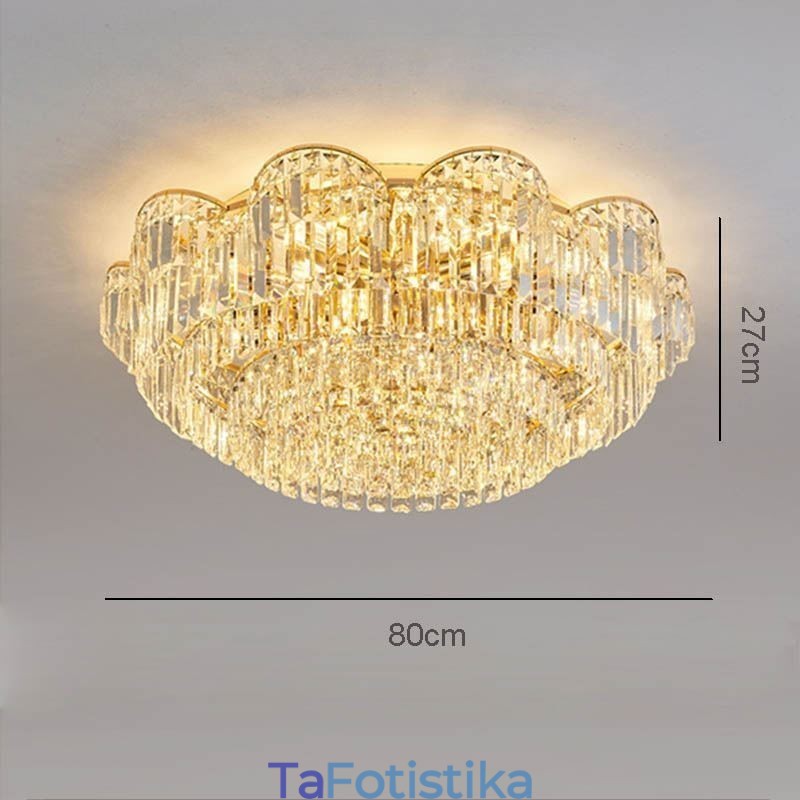 Crystal Flush Mount Πολυτελές στρογγυλό κρυστάλλινο διακοσμητικό φωτιστικό οροφής
