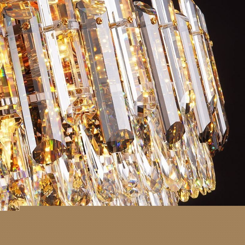 Crystal Flush Mount Smoke Γκρι στρογγυλό κρυστάλλινο διακοσμητικό φωτιστικό οροφής