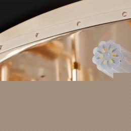Crystal Flush Mount Smoke Γκρι στρογγυλό κρυστάλλινο διακοσμητικό φωτιστικό οροφής