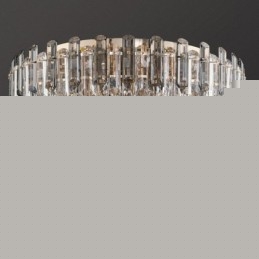 Crystal Flush Mount Smoke Γκρι στρογγυλό κρυστάλλινο διακοσμητικό φωτιστικό οροφής