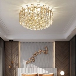 Luxury Crystal Flush Mount στρογγυλό κρύσταλλο διακοσμητικό φωτιστικό οροφής