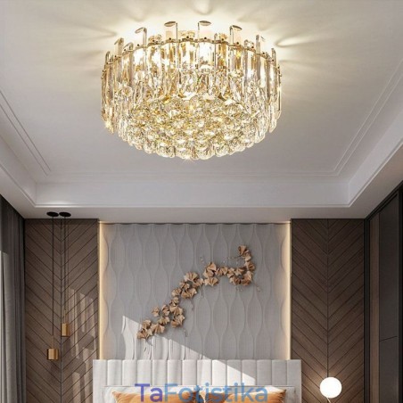 Luxury Crystal Flush Mount στρογγυλό κρύσταλλο διακοσμητικό φωτιστικό οροφής Luxury Crystal Flush Mount στρογγυλό κρύσταλλο διακοσμητικό φωτιστικό οροφής