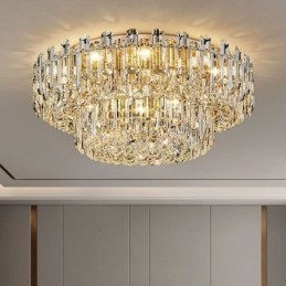 Luxury Crystal Flush Mount στρογγυλό κρύσταλλο διακοσμητικό φωτιστικό οροφής