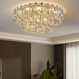 Luxury Crystal Flush Mount στρογγυλό κρύσταλλο διακοσμητικό φωτιστικό οροφής