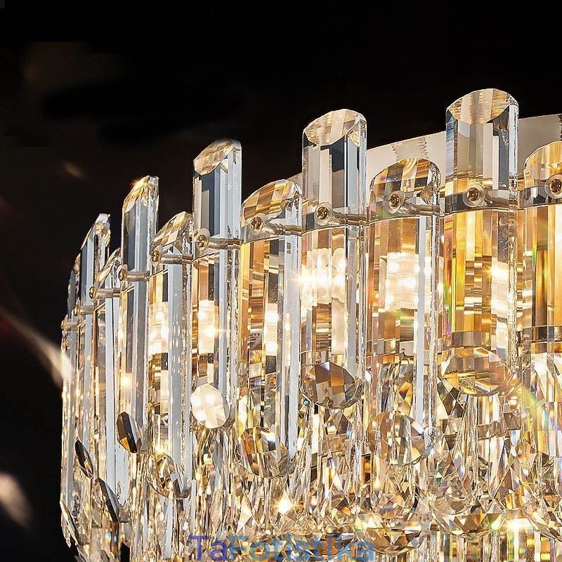 Luxury Crystal Flush Mount στρογγυλό κρύσταλλο διακοσμητικό φωτιστικό οροφής