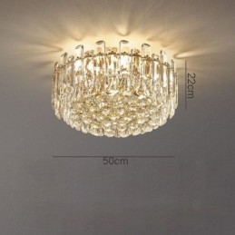 Luxury Crystal Flush Mount στρογγυλό κρύσταλλο διακοσμητικό φωτιστικό οροφής