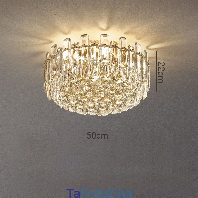 Luxury Crystal Flush Mount στρογγυλό κρύσταλλο διακοσμητικό φωτιστικό οροφής