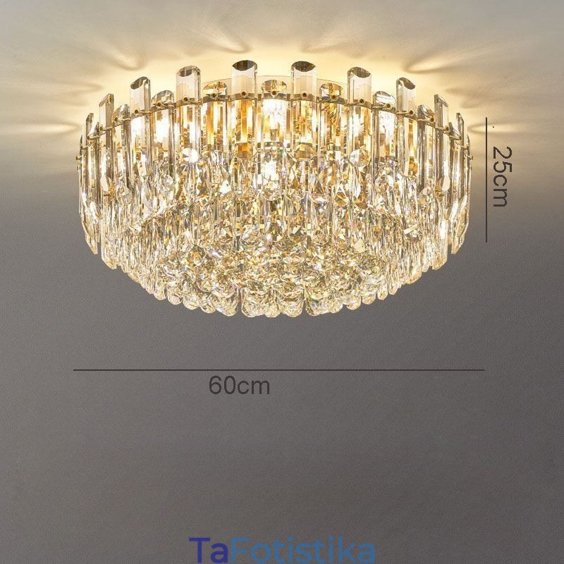 Luxury Crystal Flush Mount στρογγυλό κρύσταλλο διακοσμητικό φωτιστικό οροφής