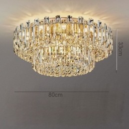 Luxury Crystal Flush Mount στρογγυλό κρύσταλλο διακοσμητικό φωτιστικό οροφής