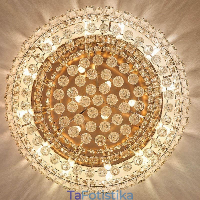 Luxury Crystal Flush Mount στρογγυλό κρύσταλλο διακοσμητικό φωτιστικό οροφής