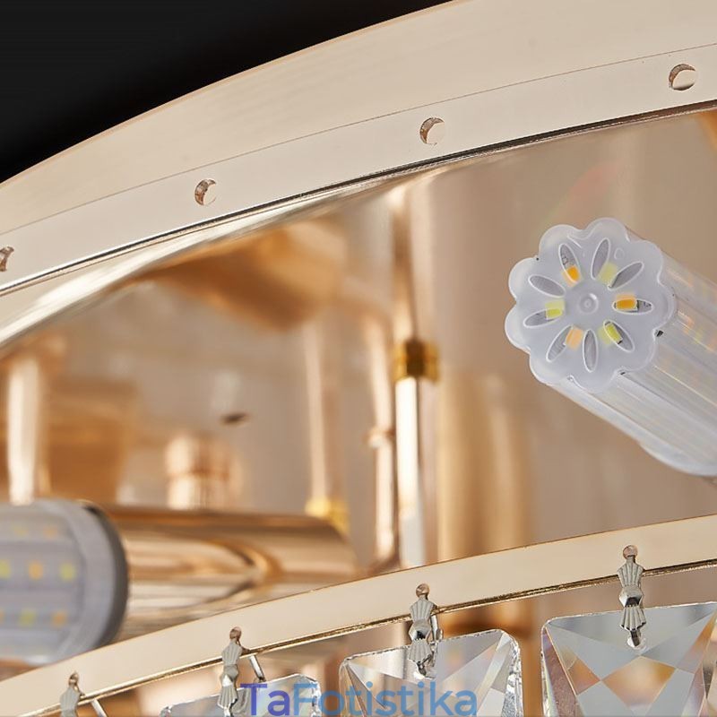 Luxury Crystal Flush Mount στρογγυλό κρύσταλλο διακοσμητικό φωτιστικό οροφής