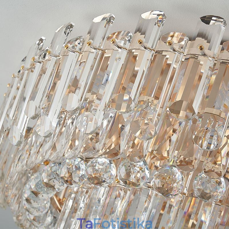 Luxury Crystal Flush Mount στρογγυλό κρύσταλλο διακοσμητικό φωτιστικό οροφής