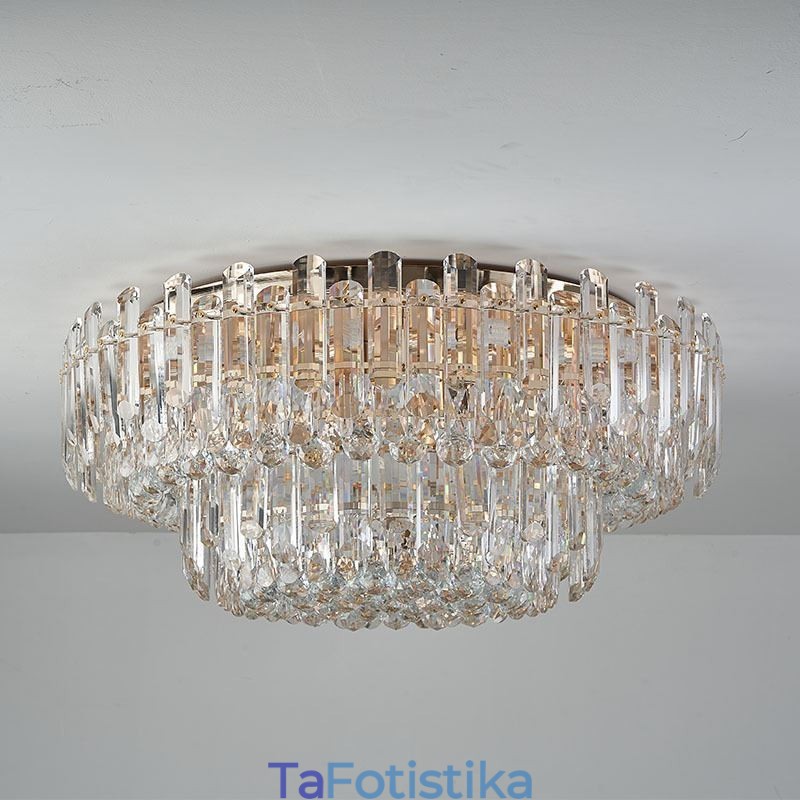 Luxury Crystal Flush Mount στρογγυλό κρύσταλλο διακοσμητικό φωτιστικό οροφής