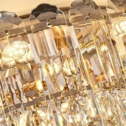 Crystal Flush Mount Στρογγυλή Κρυστάλλινη Διακόσμηση Οροφής Φωτιστικά