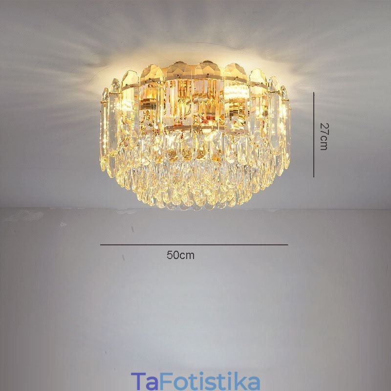 Crystal Flush Mount Στρογγυλή Κρυστάλλινη Διακόσμηση Οροφής Φωτιστικά