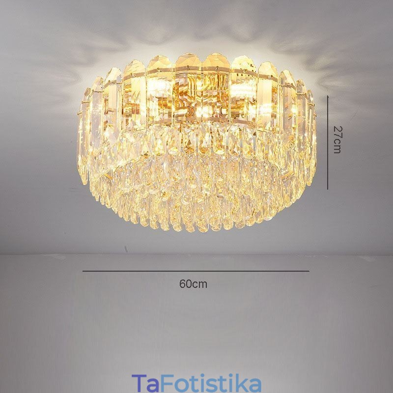 Crystal Flush Mount Στρογγυλή Κρυστάλλινη Διακόσμηση Οροφής Φωτιστικά