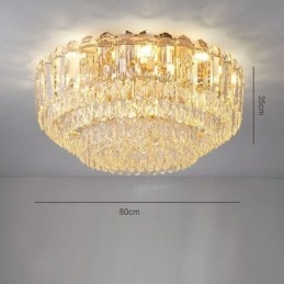 Crystal Flush Mount Στρογγυλή Κρυστάλλινη Διακόσμηση Οροφής Φωτιστικά