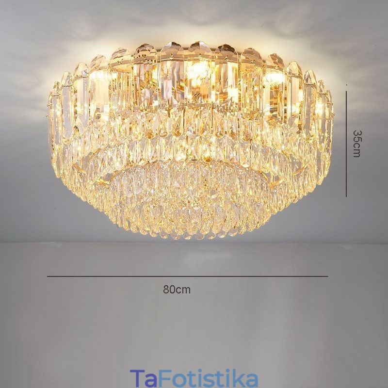 Crystal Flush Mount Στρογγυλή Κρυστάλλινη Διακόσμηση Οροφής Φωτιστικά