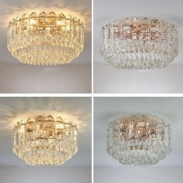 Crystal Flush Mount Στρογγυλή Κρυστάλλινη Διακόσμηση Οροφής Φωτιστικά