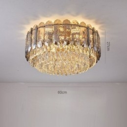 Crystal Flush Mount Smoky Grey στρογγυλό κρύσταλλο διακοσμητικό φωτιστικό οροφής