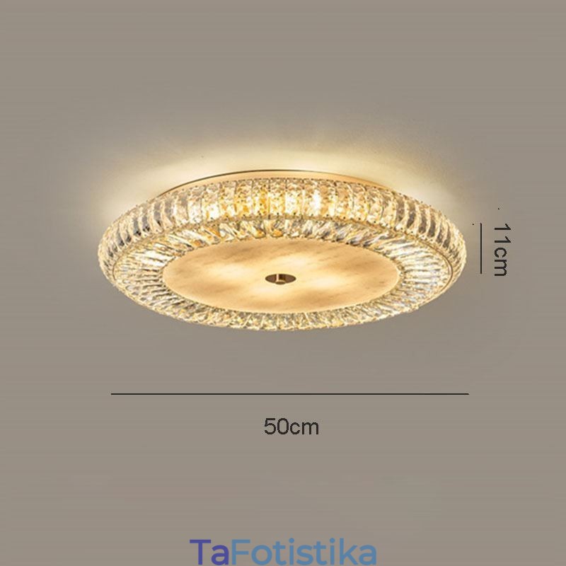 Crystal Flush Mount Στρογγυλό κρύσταλλο διακοσμητικό φωτιστικό οροφής